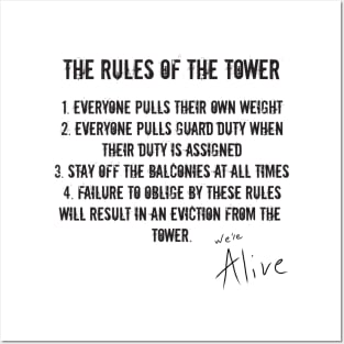 We're Alive: Rules of The Tower (New Old Design) Posters and Art